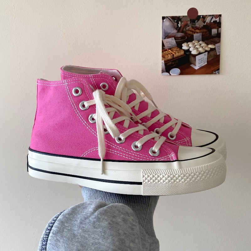 Classic High-Top Canvas Sneakers Lavender