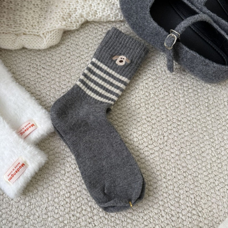 Cozy Critter Patterned Wool Socks