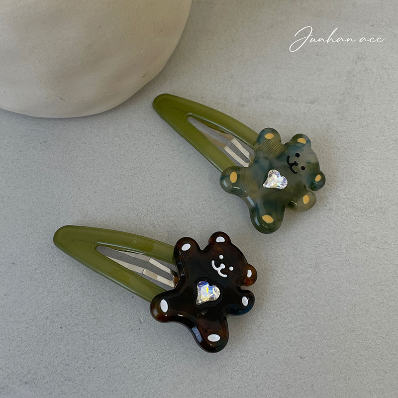 Mossy Teddy Hair Clip