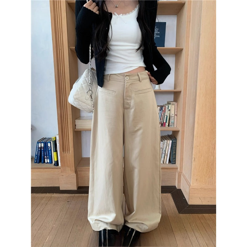 High-Waist Wide-Leg Chinos