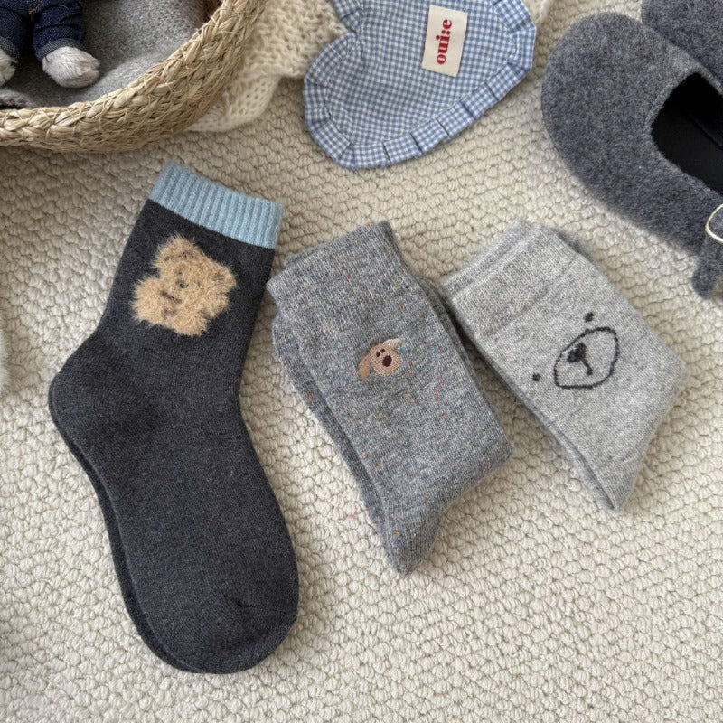 Cozy Critter Patterned Wool Socks