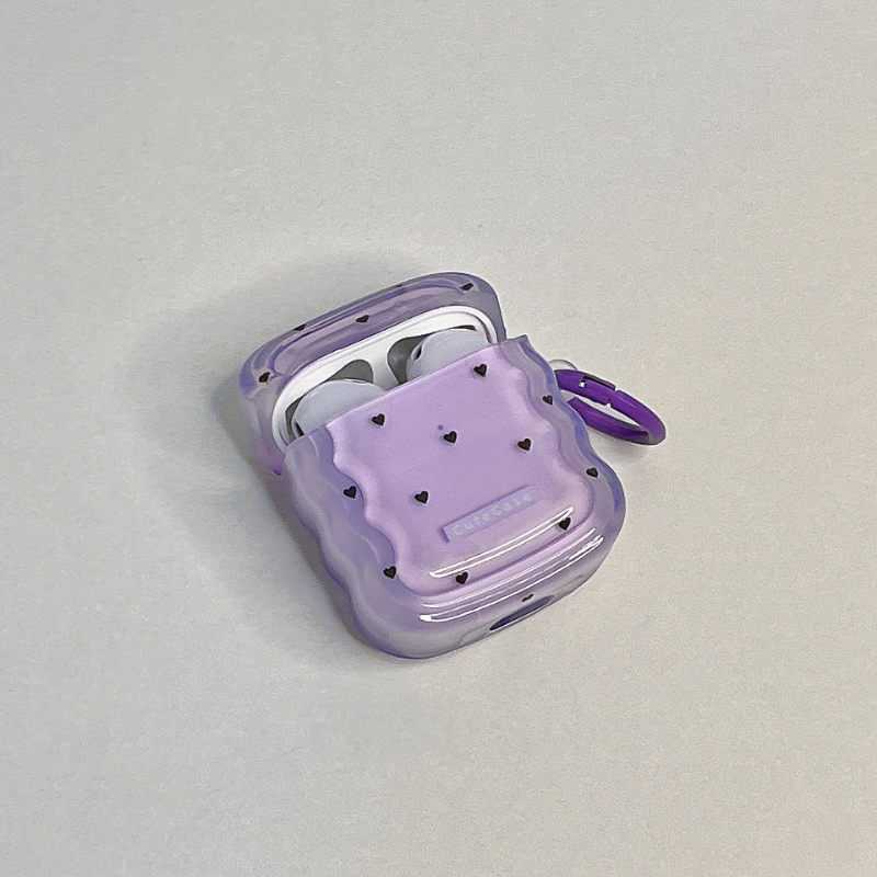 Purple Heart Ditsy Airpods Case