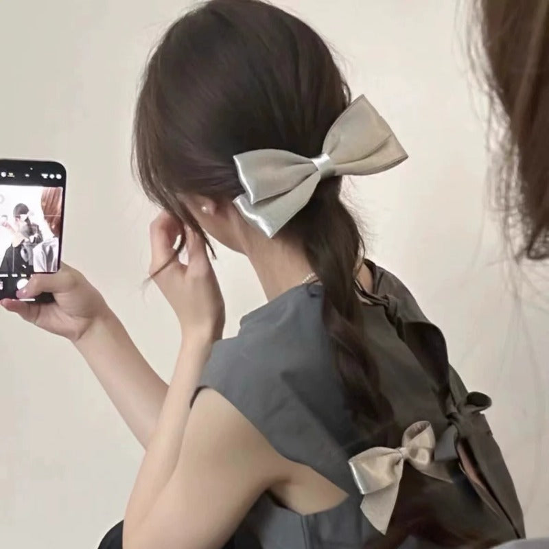 Girls Pearl Ribbon Hair Clip