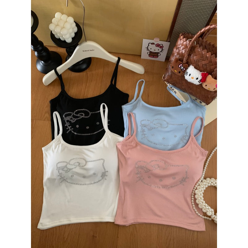 Rhinestone Kitty Cami