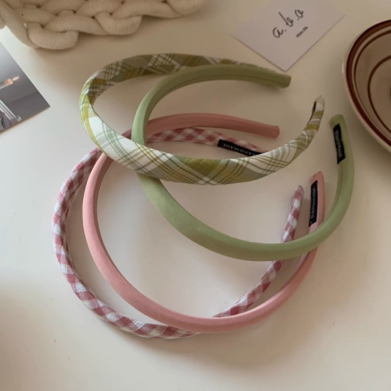 Pastel Gingham Headband Set
