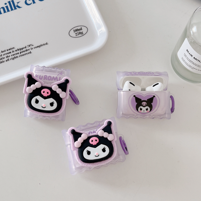 Purple Kuromi Charm Airpods Case