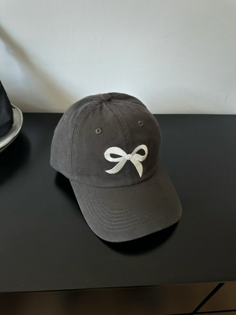 Soft Bow Embroidered Cap