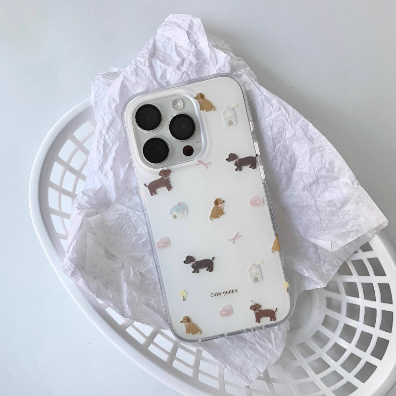 Clear Puppy Print Case