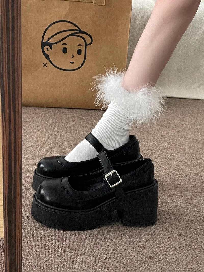 Classic Black Chunky Mary Jane Shoes