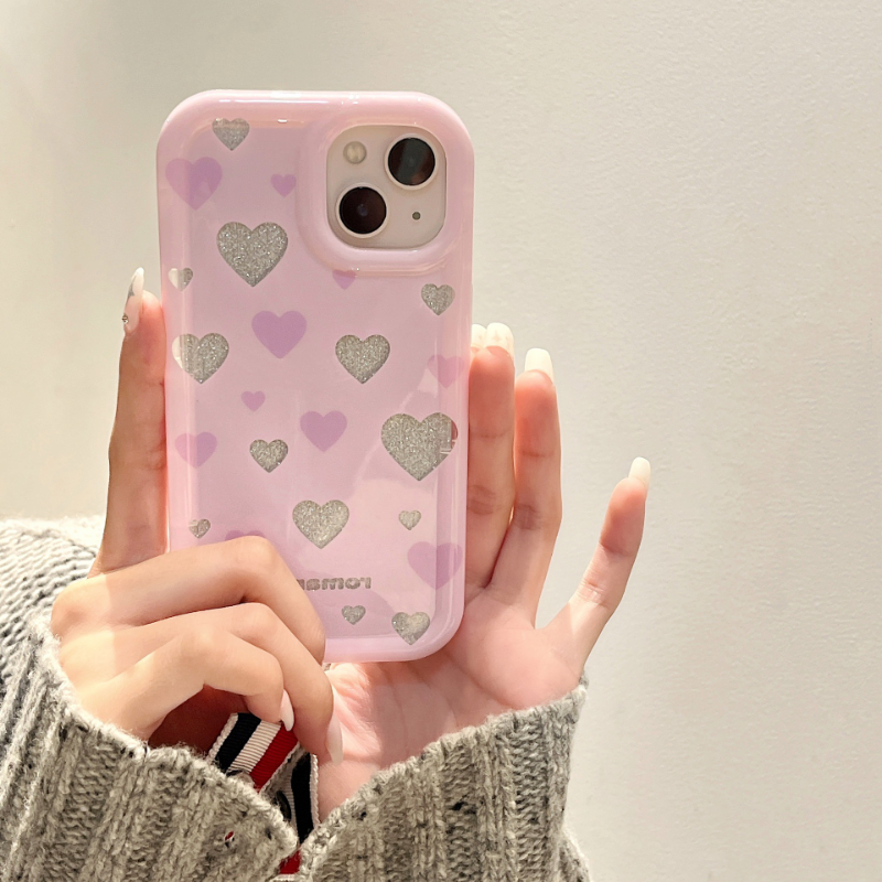 Glitter Heart Pink Case