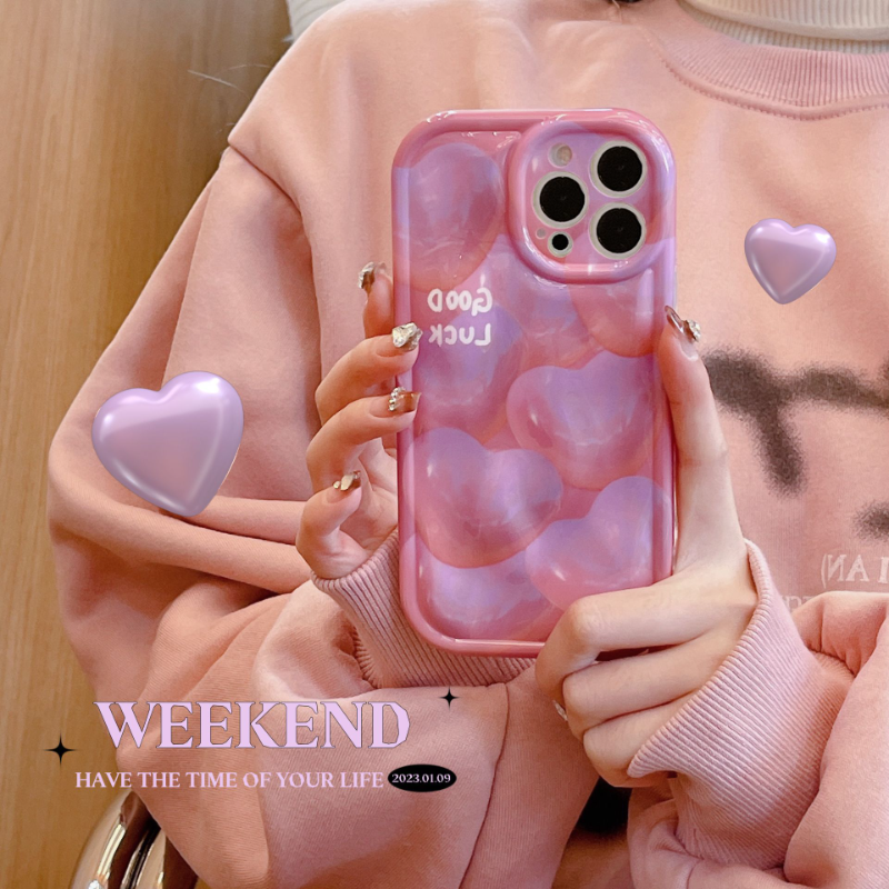 Bubble Heart Pink Case