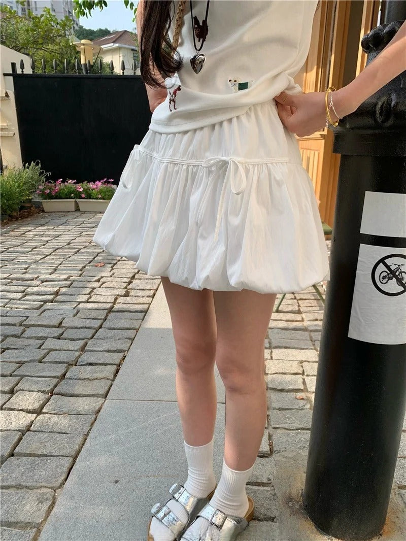 High Waist Pleated Mini Skirt