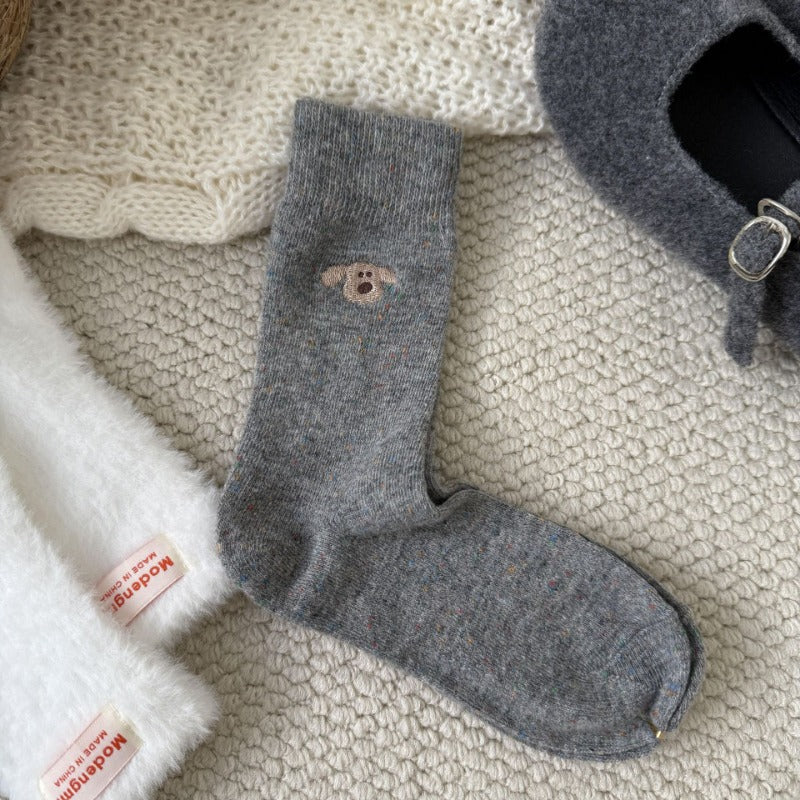 Cozy Critter Patterned Wool Socks