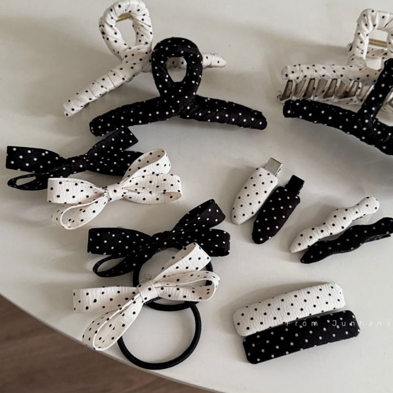 Polka Dot Bow Hair Accessories Set