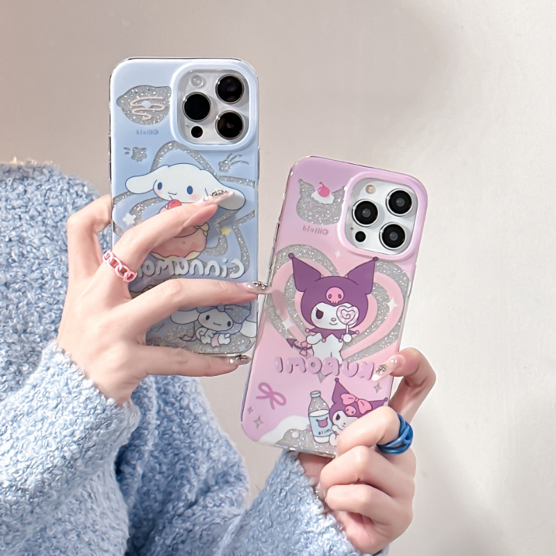 Glitter Layer Heart Sanrio Case