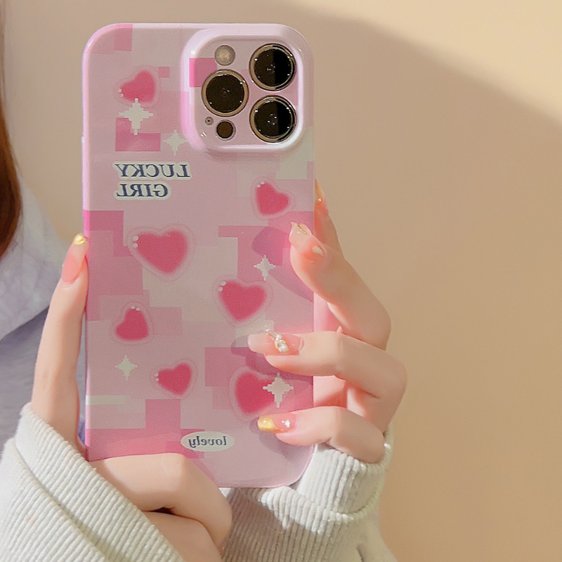 Lucky Girl Plaid Pink Case