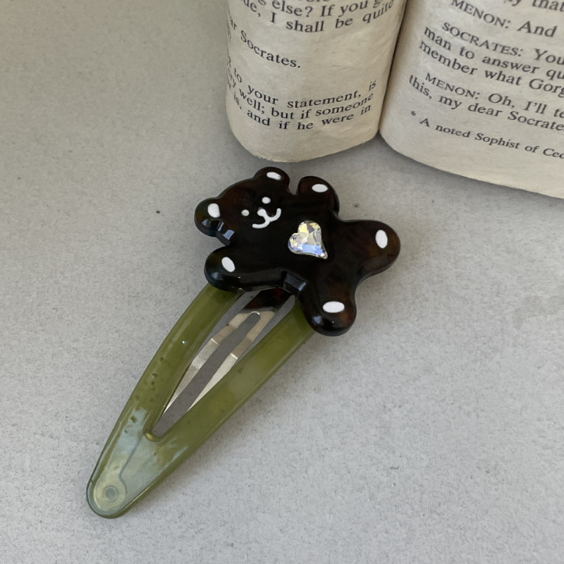 Mossy Teddy Hair Clip