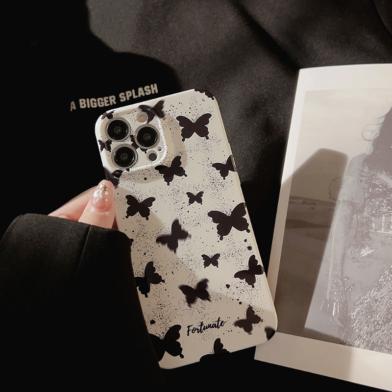 Black Butterfly Print Case