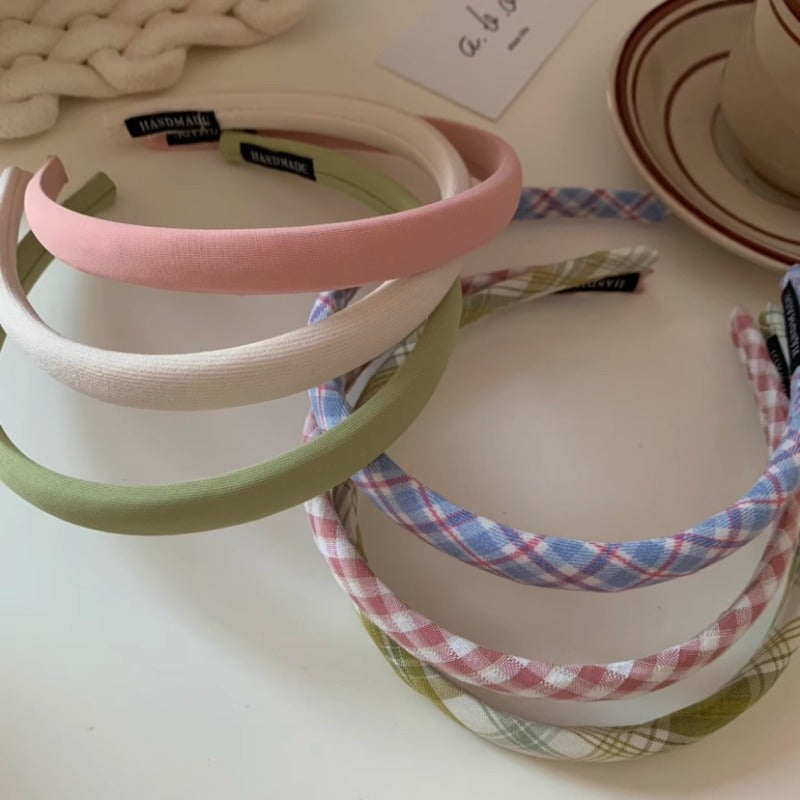 Pastel Gingham Headband Set