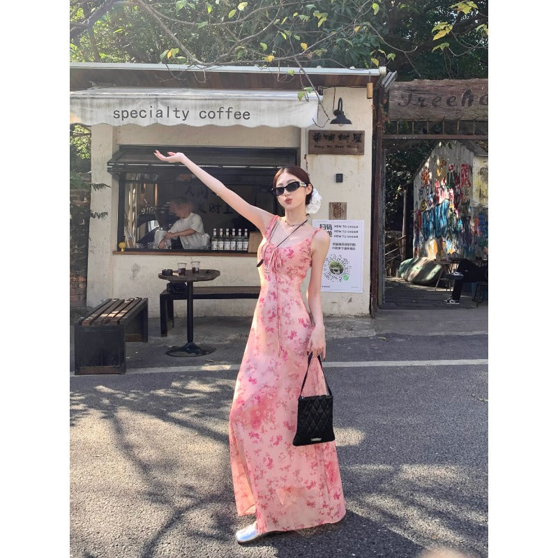 Sheer Pink Floral Dress
