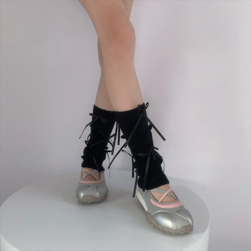 Stylish Ribbed Lace-Up Ankle Socks