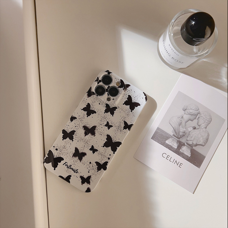 Black Butterfly Print Case