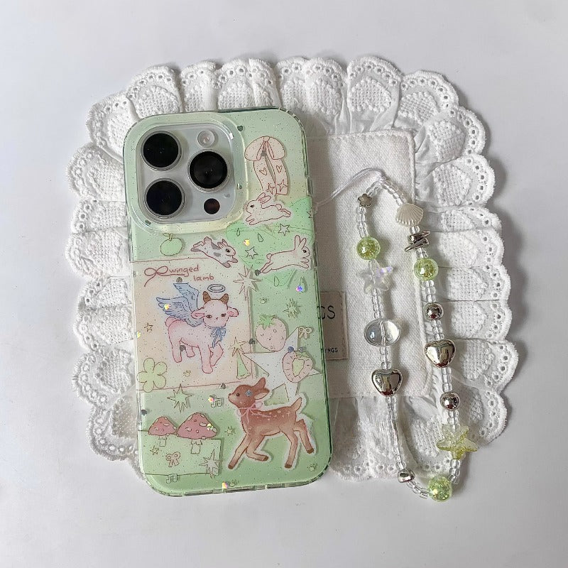 Mint Glitter Animal Case