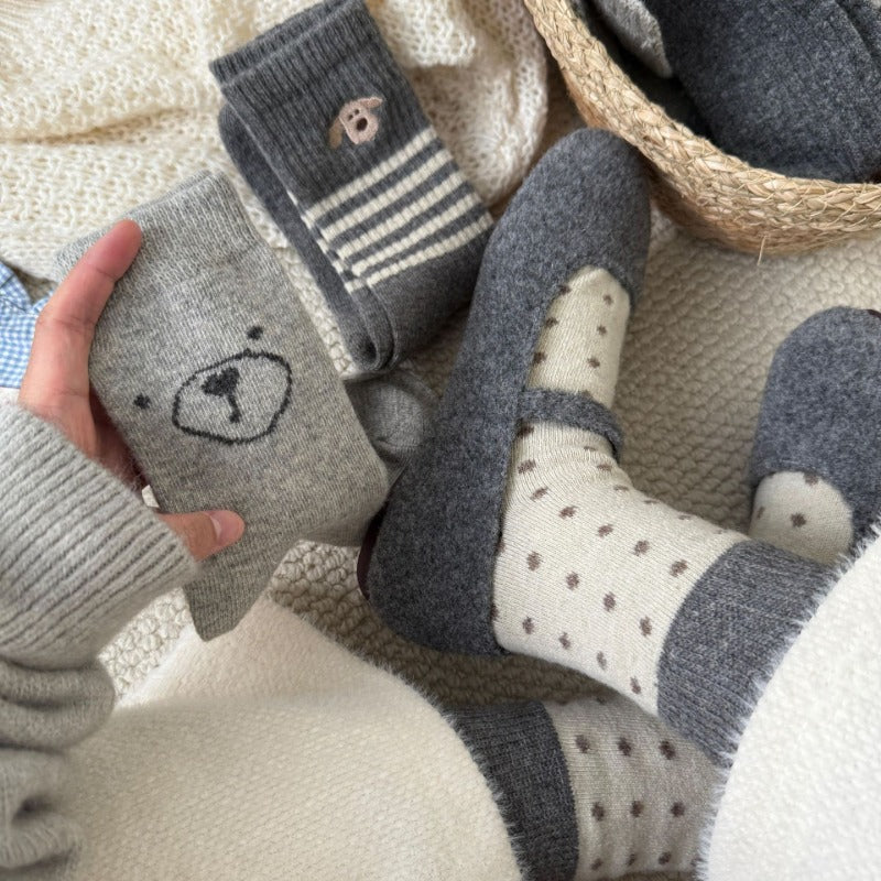 Cozy Critter Patterned Wool Socks