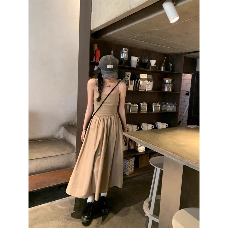 Casual Elastic Waist Midi Skirt