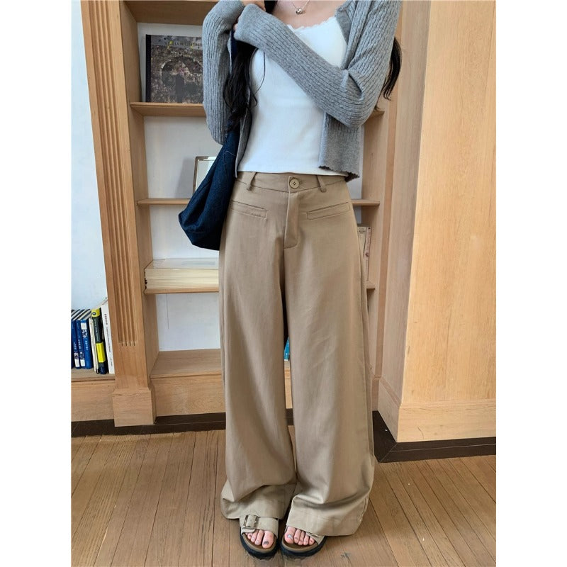 High-Waist Wide-Leg Chinos