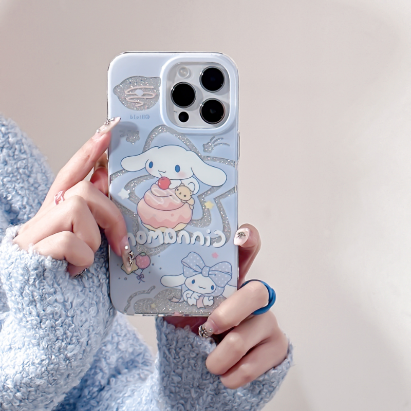 Glitter Layer Heart Sanrio Case