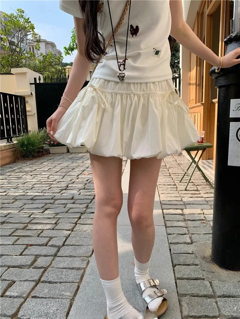 High Waist Pleated Mini Skirt