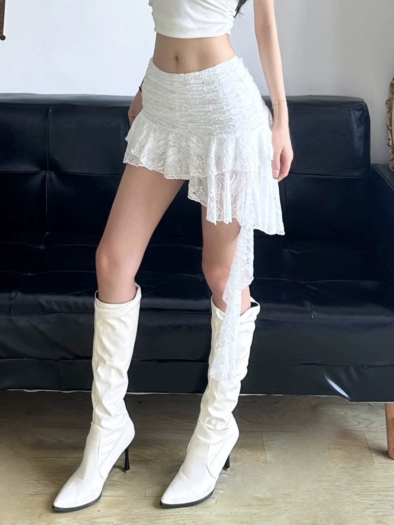 Swirl Lacey Mini Skirt