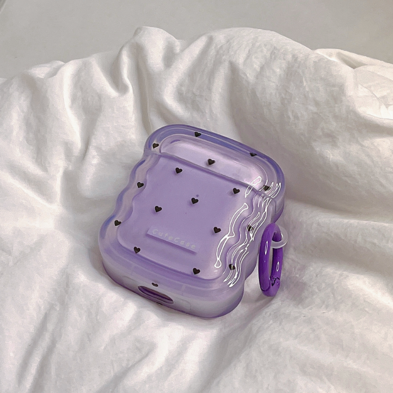 Purple Heart Ditsy Airpods Case