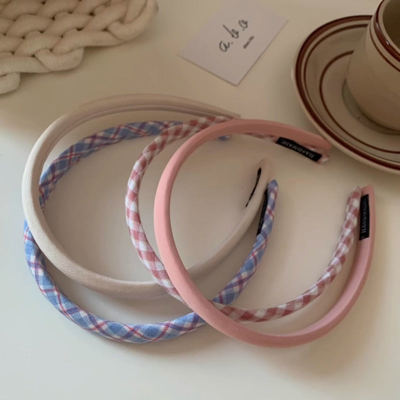Pastel Gingham Headband Set