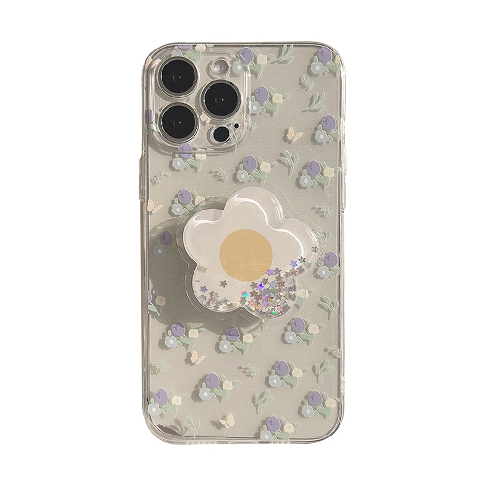 Blue Flower Transparent Case