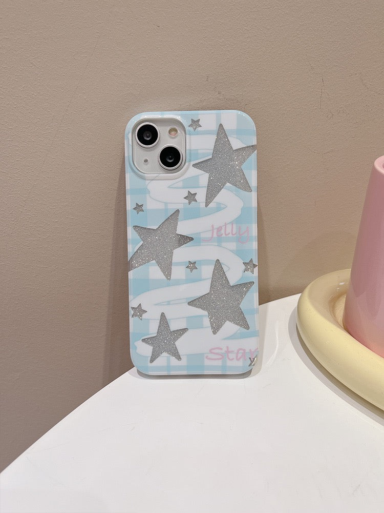 Baby Blue Glitter Star Case