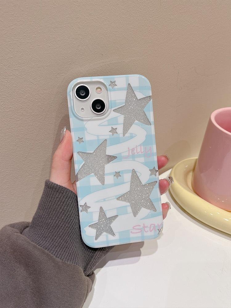 Baby Blue Glitter Star Case