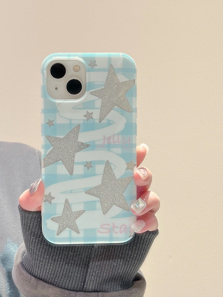 Baby Blue Glitter Star Case