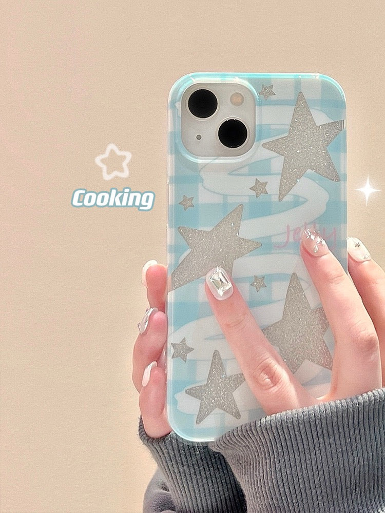 Baby Blue Glitter Star Case