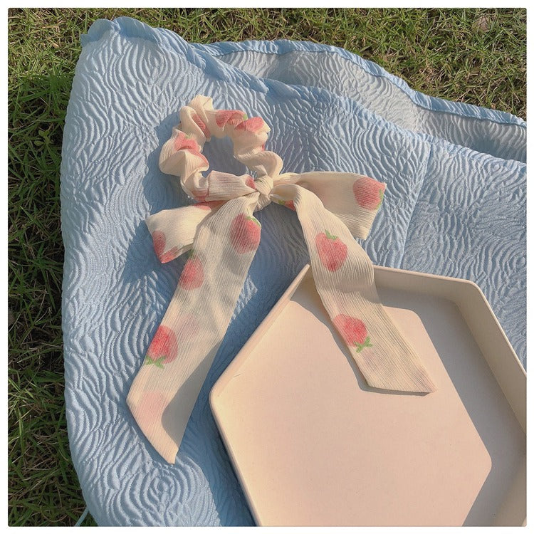 Peachy ribbon scrunchie