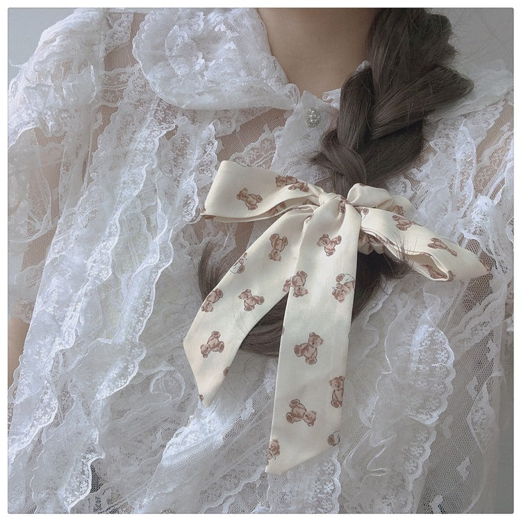 Baby bear ribbon scrunchie