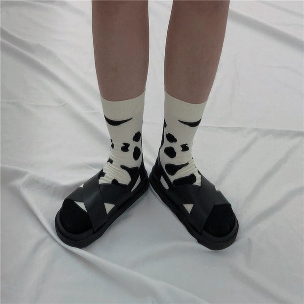 Cow spotted sock