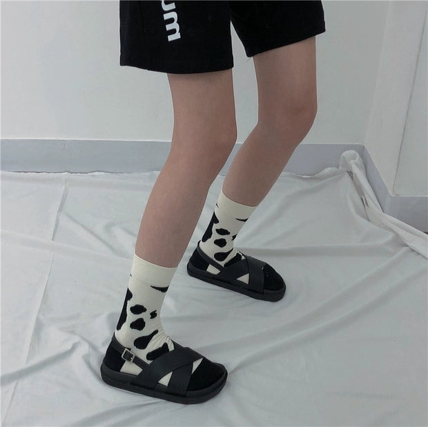 Cow spotted sock