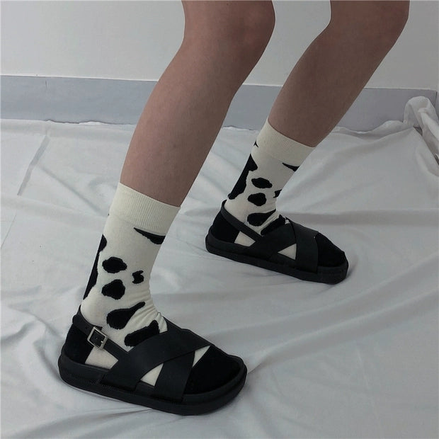 Cow spotted sock