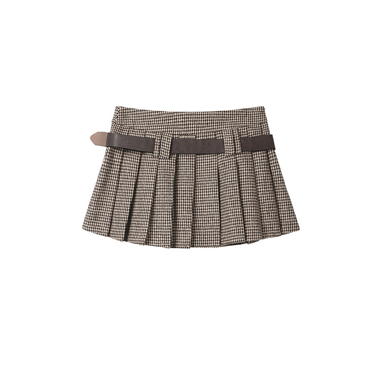 Preppy Grid Pleated Skirt