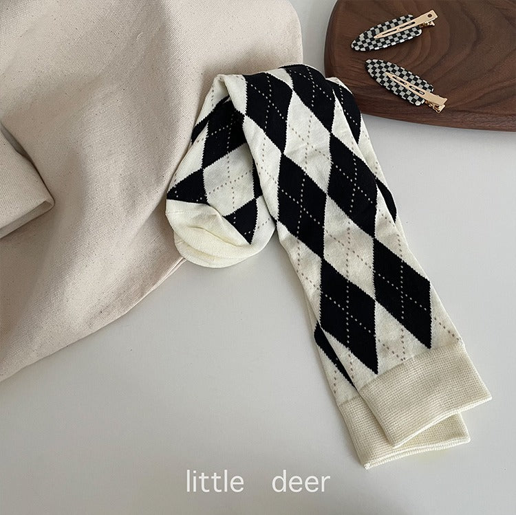 High checks socks