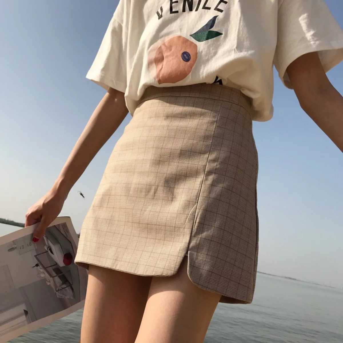 Mini grid skirt