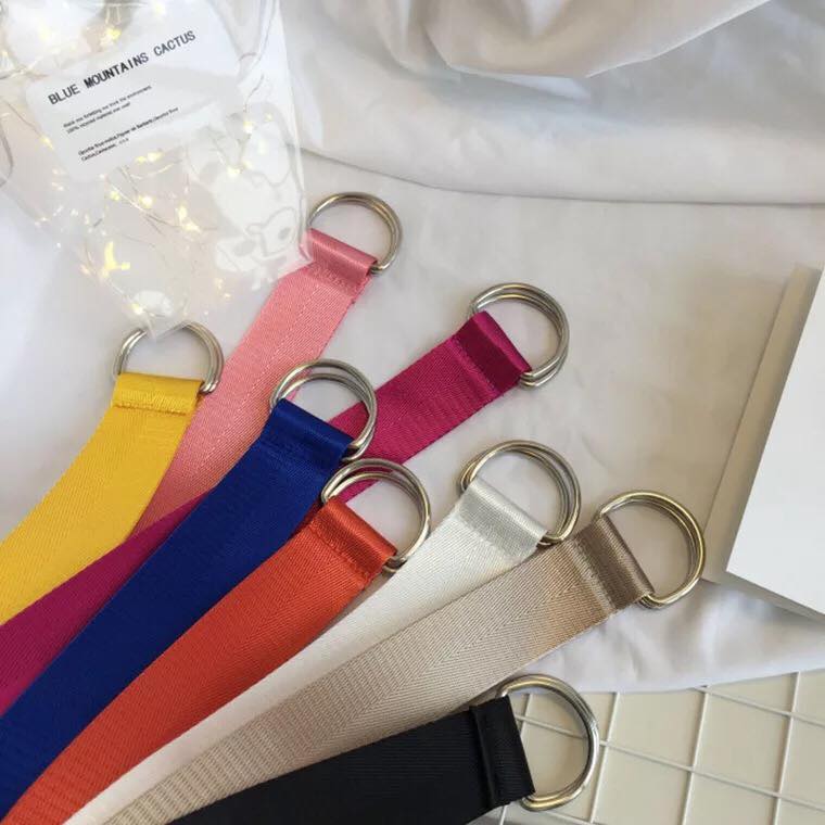 Plain coloured D ring belt
