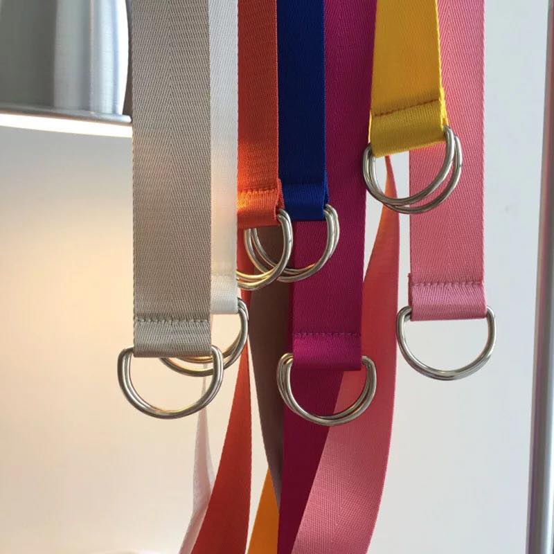 Plain coloured D ring belt